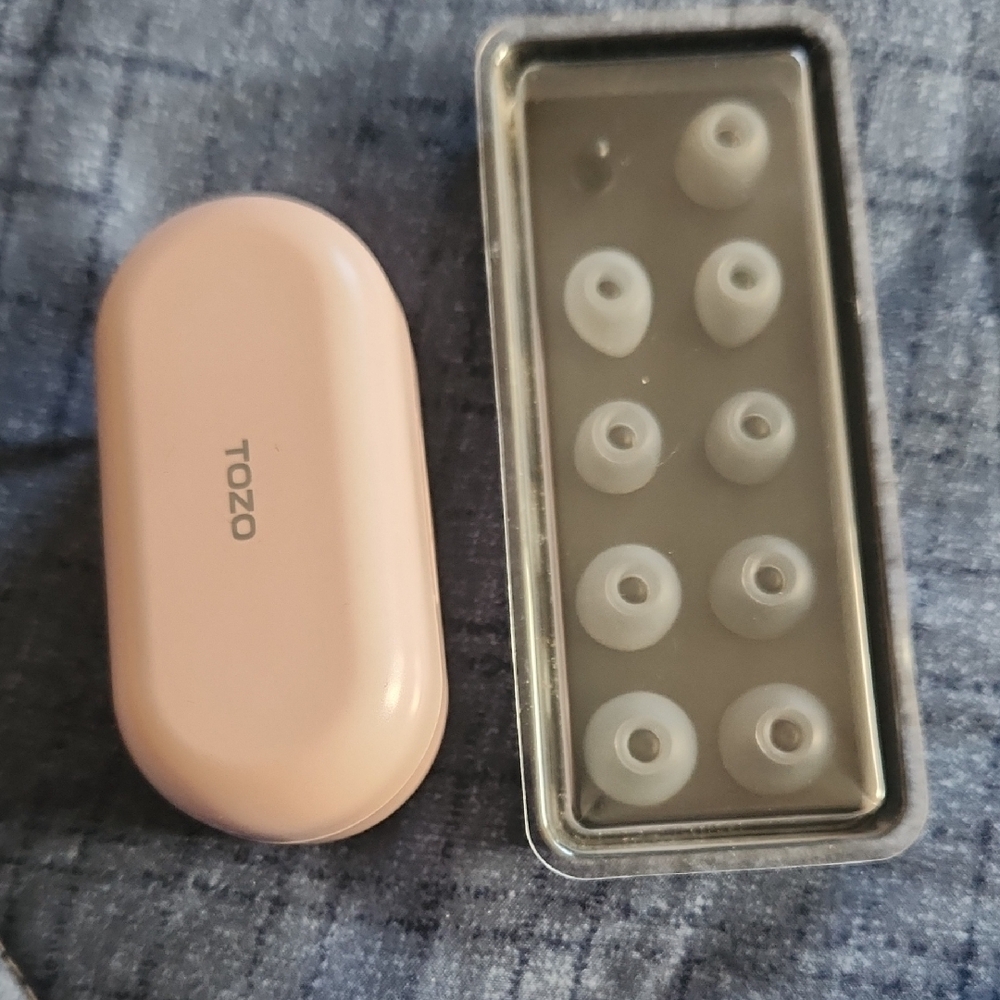 TOZO Pink Earbuds with Extra Tips